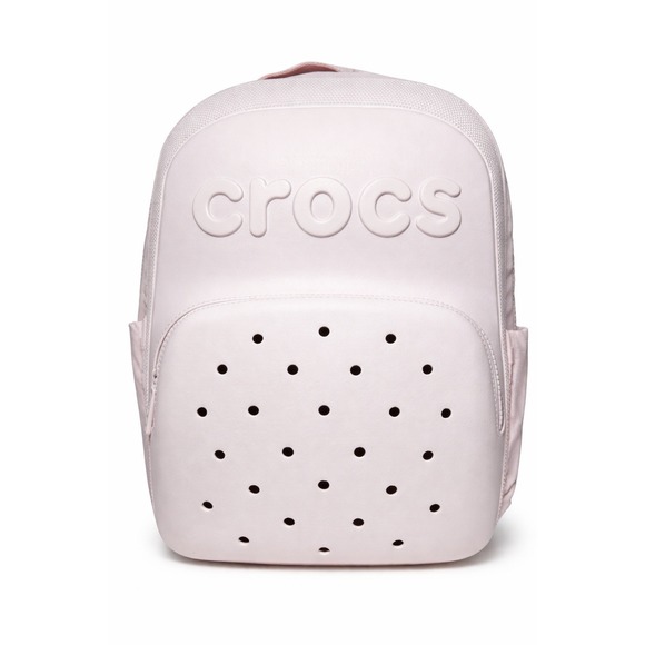 CROCS Handbags - Crocs Pink Backpack School Bookbag Travel Laptop Bag 18x14x6 Jibbitz Holes NWT